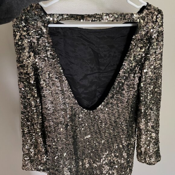 Free People Gold Sequin Dress - Picture 6 of 8